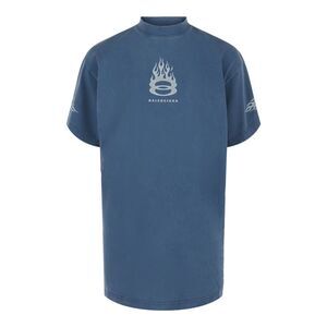 Balenciaga Burning Unity Oversized T-Shirt Blue Mens